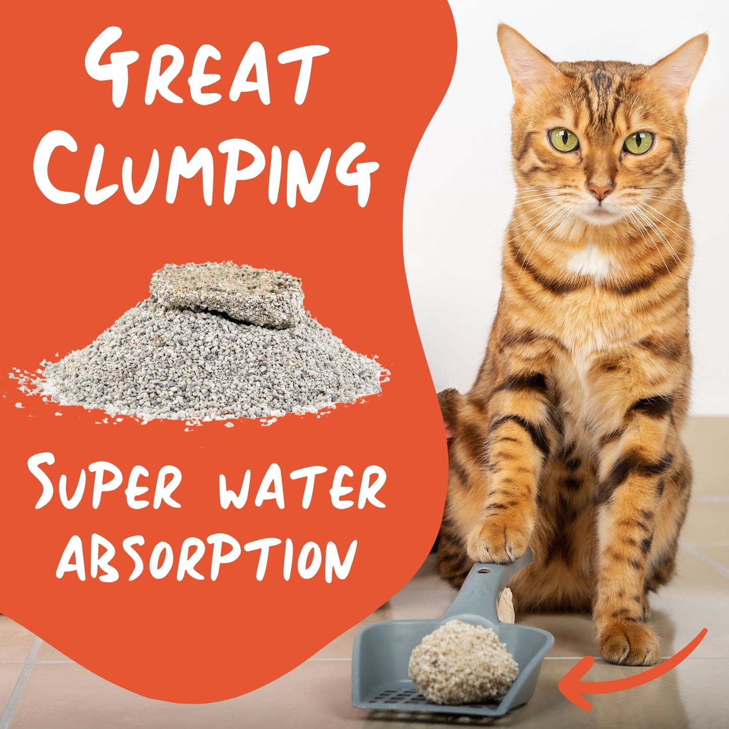 Good Cat Litter - Natural Cat Litter from Bentonite, Ultra Absorbent, Lightweight, Odor Control & Dust Free - 18 lbs