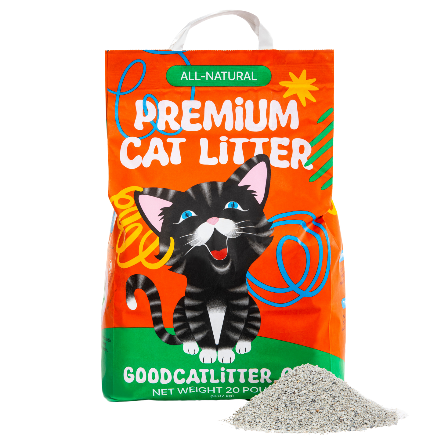 Good Cat Litter - Natural Cat Litter from Bentonite, Ultra Absorbent, Lightweight, Odor Control & Dust Free - 18 lbs